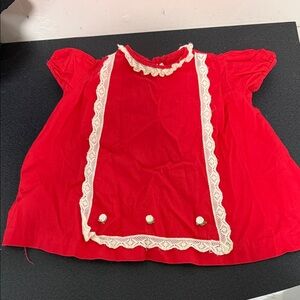 Nanette Baby Red Dress with Lace Accents